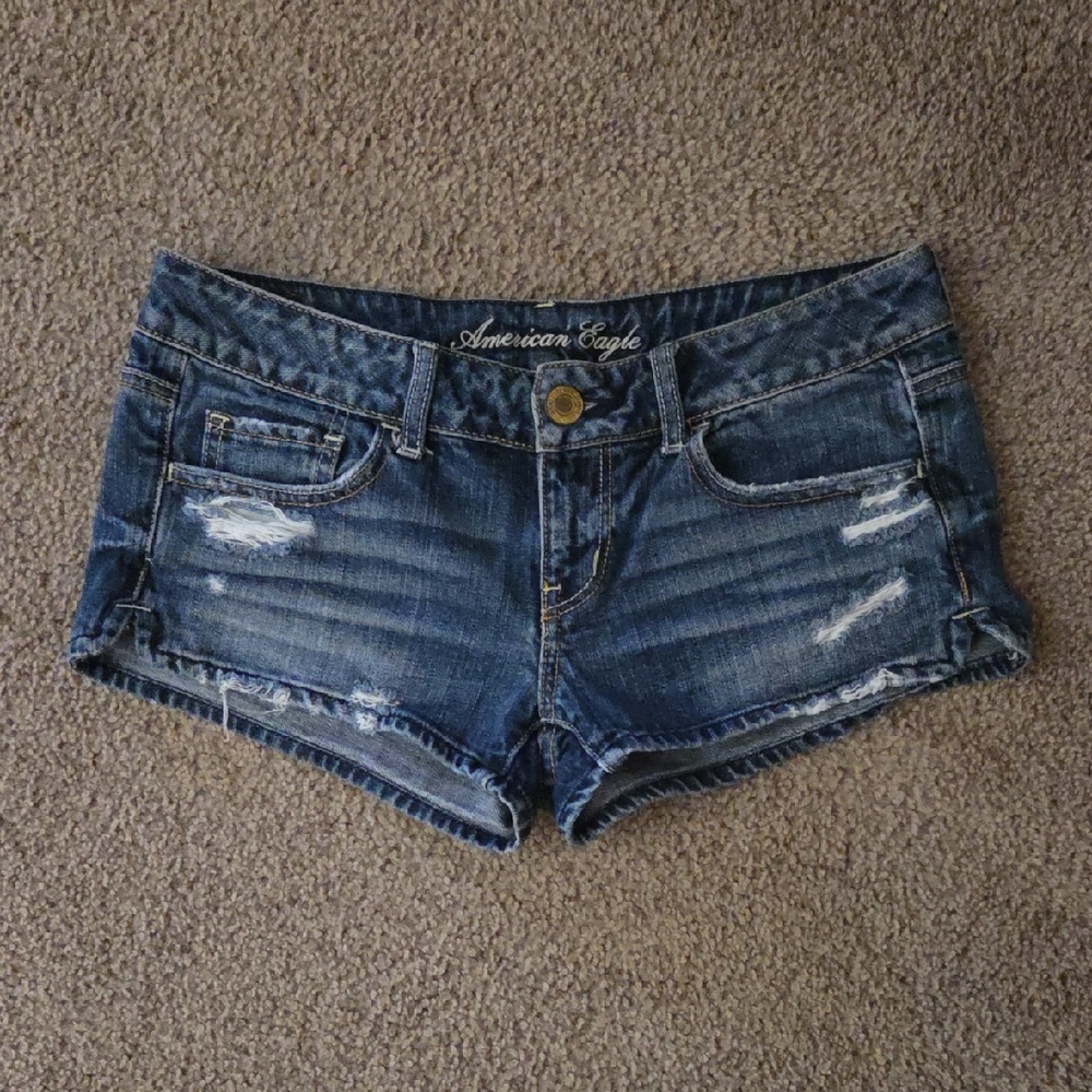 American Eagle Outfitters Distressed Blue Jean Shorts